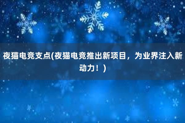 夜猫电竞支点(夜猫电竞推出新项目，为业界注入新动力！)