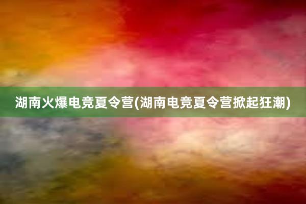 湖南火爆电竞夏令营(湖南电竞夏令营掀起狂潮)