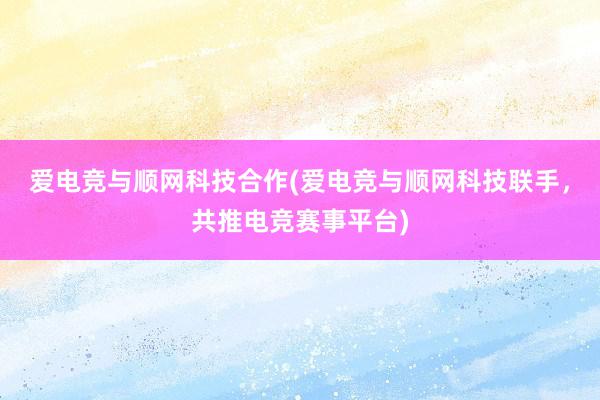 爱电竞与顺网科技合作(爱电竞与顺网科技联手，共推电竞赛事平台)