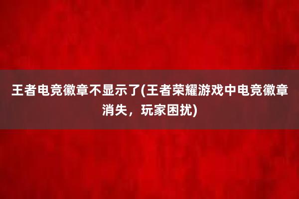 王者电竞徽章不显示了(王者荣耀游戏中电竞徽章消失，玩家困扰)