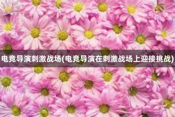 电竞导演刺激战场(电竞导演在刺激战场上迎接挑战)