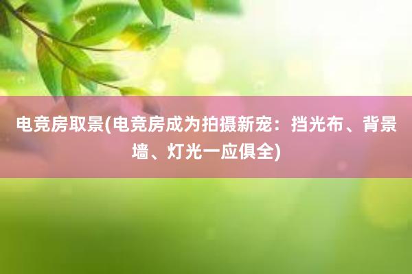 电竞房取景(电竞房成为拍摄新宠：挡光布、背景墙、灯光一应俱全)