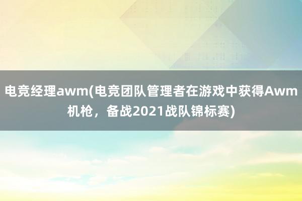 电竞经理awm(电竞团队管理者在游戏中获得Awm机枪，备战2021战队锦标赛)