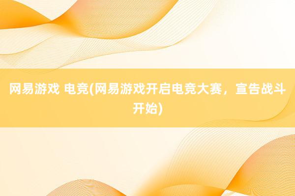 网易游戏 电竞(网易游戏开启电竞大赛，宣告战斗开始)