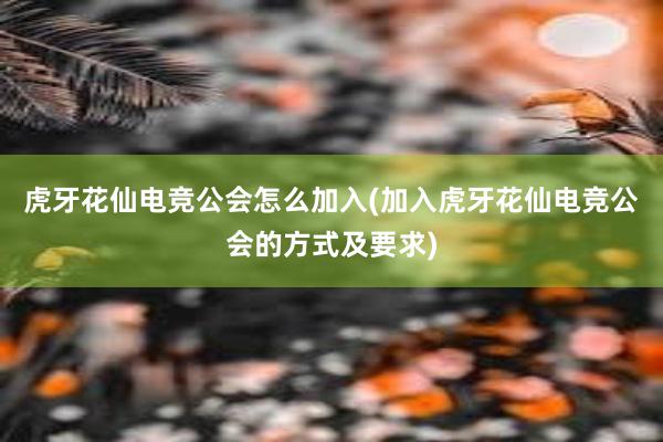 虎牙花仙电竞公会怎么加入(加入虎牙花仙电竞公会的方式及要求)