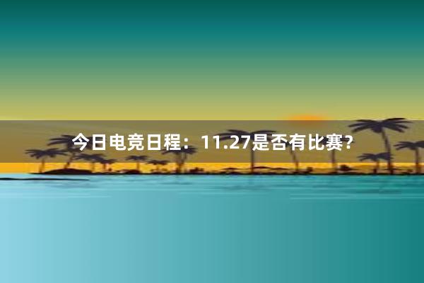 今日电竞日程：11.27是否有比赛？