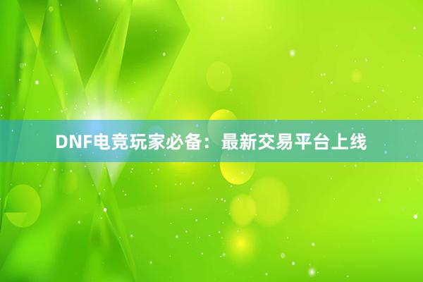 DNF电竞玩家必备：最新交易平台上线