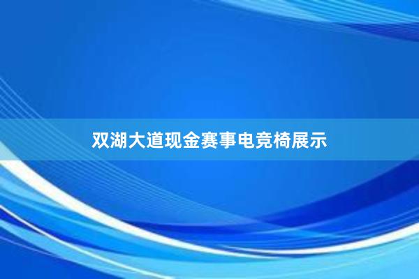 双湖大道现金赛事电竞椅展示