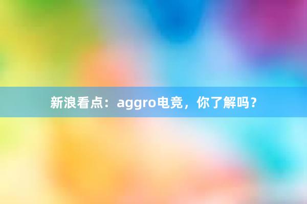 新浪看点：aggro电竞，你了解吗？