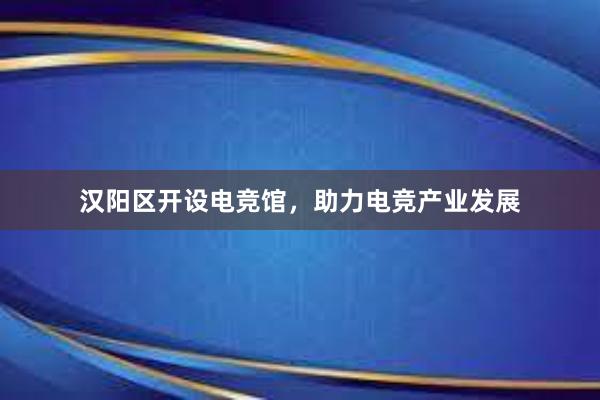 汉阳区开设电竞馆，助力电竞产业发展