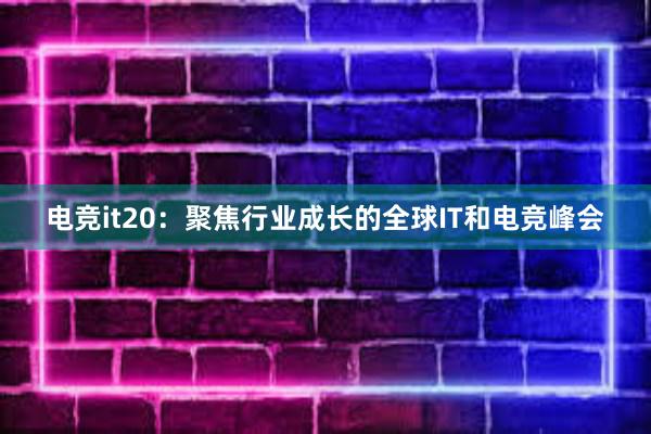 电竞it20：聚焦行业成长的全球IT和电竞峰会