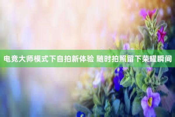 电竞大师模式下自拍新体验 随时拍照留下荣耀瞬间